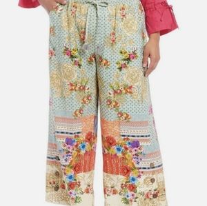 John Mark Shoal Creek Floral Patch Work Wide Leg Pull On Pants